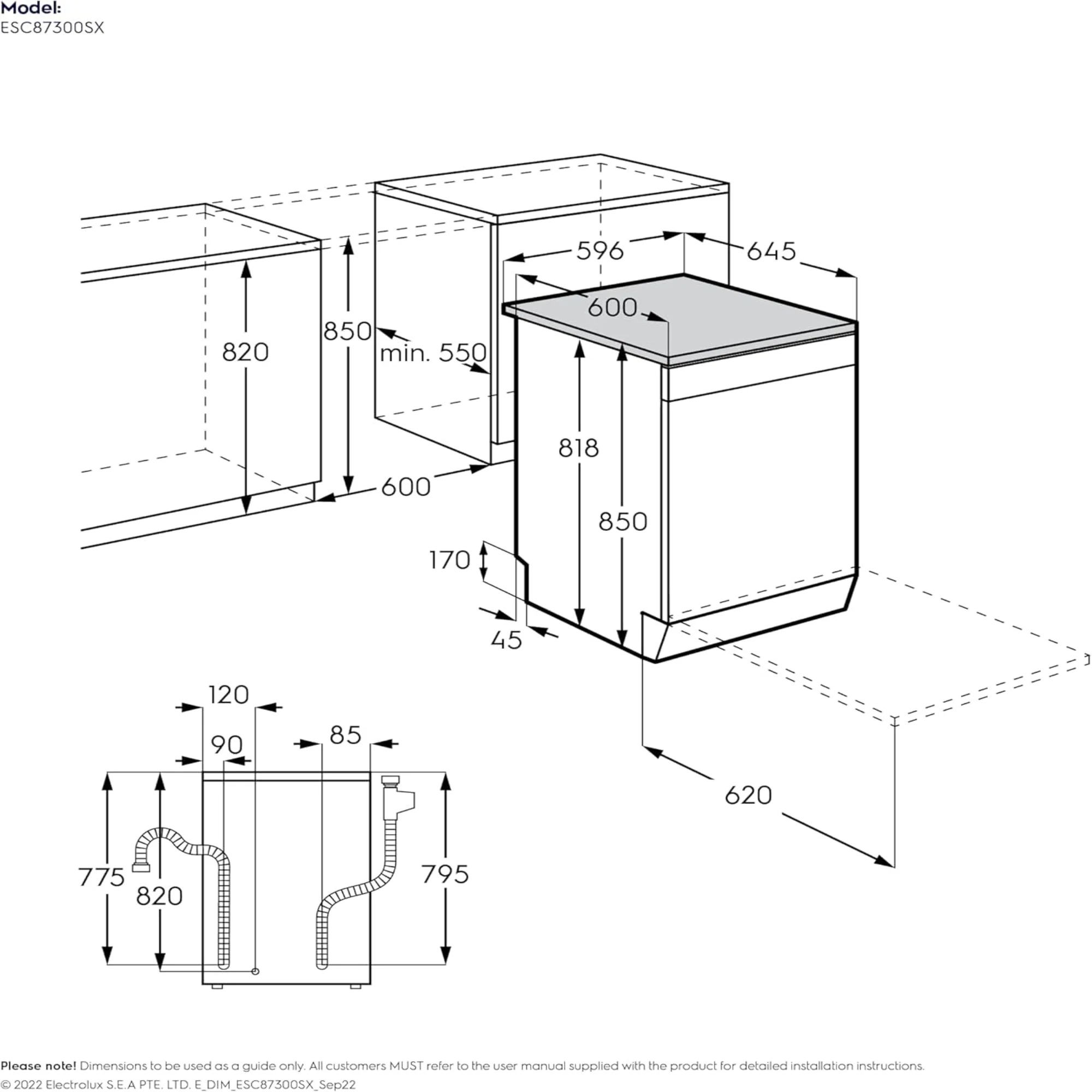 Electrolux 13 Place Settings Freestanding Dishwasher – 8 Programs Inverter Motor SatelliteClean ComfortLift ESC87300SX - Image 7