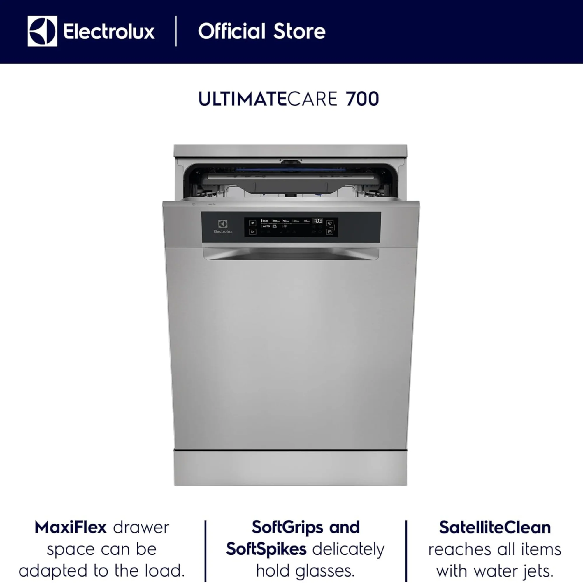 Electrolux 15 Place Settings Freestanding Dishwasher – 8 Programs Inverter Motor SatelliteClean AirDry ESZ89300SX - Image 11