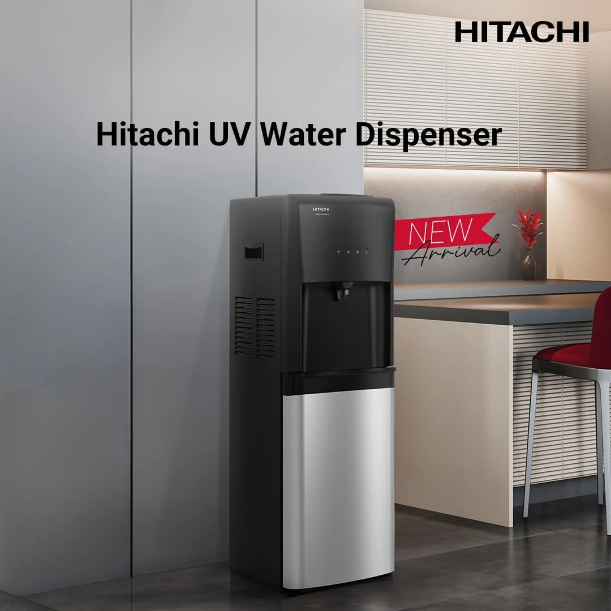 Hitachi UV Water Dispenser – Bottom Loading Compressor Cooling, Hot & Cold, Child Lock HWDB50000SV - Image 5