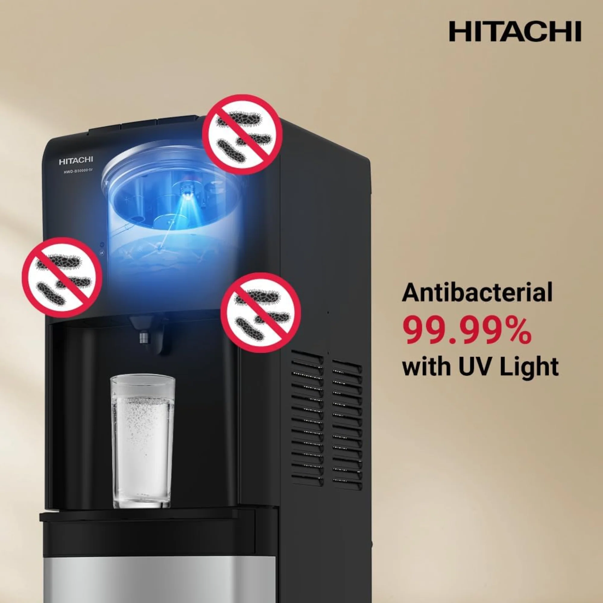 Hitachi UV Water Dispenser – Bottom Loading Compressor Cooling, Hot & Cold, Child Lock HWDB50000SV - Image 7