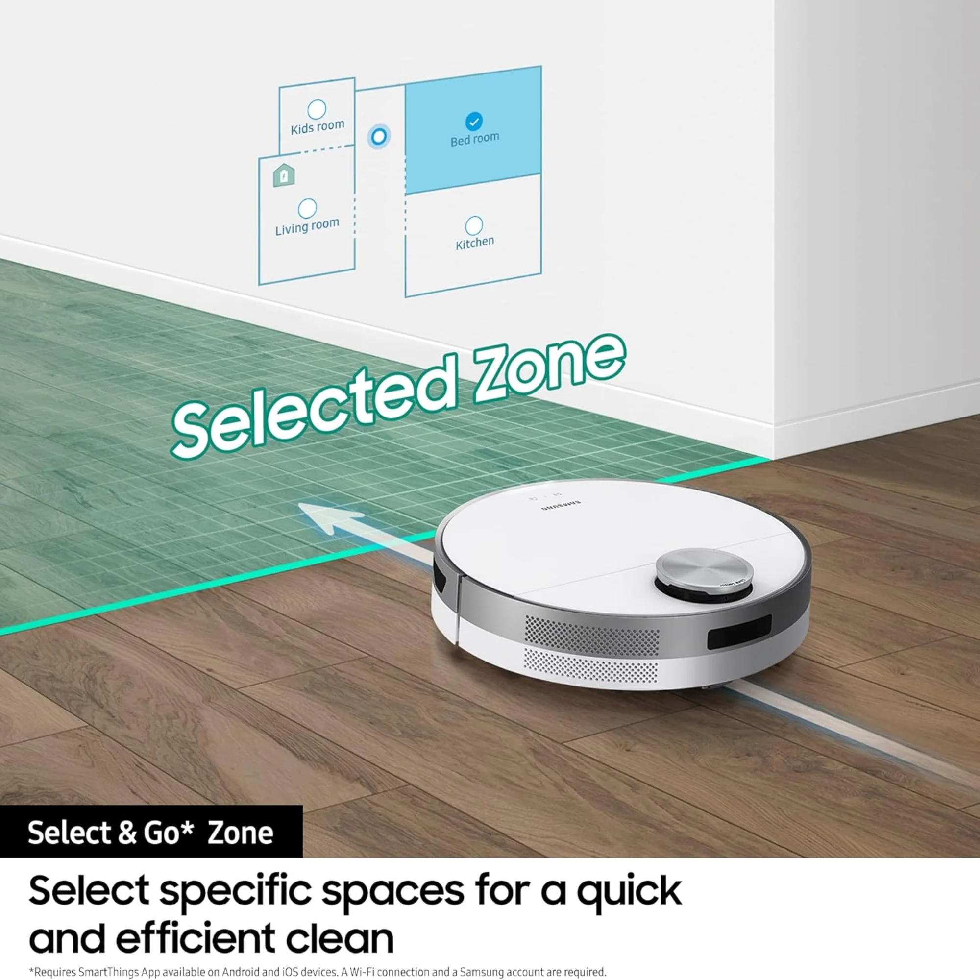 Samsung Jet Bot Robot Vacuum Cleaner – 60W Suction LiDAR Navigation Smart Control VR30T80313W - Image 17