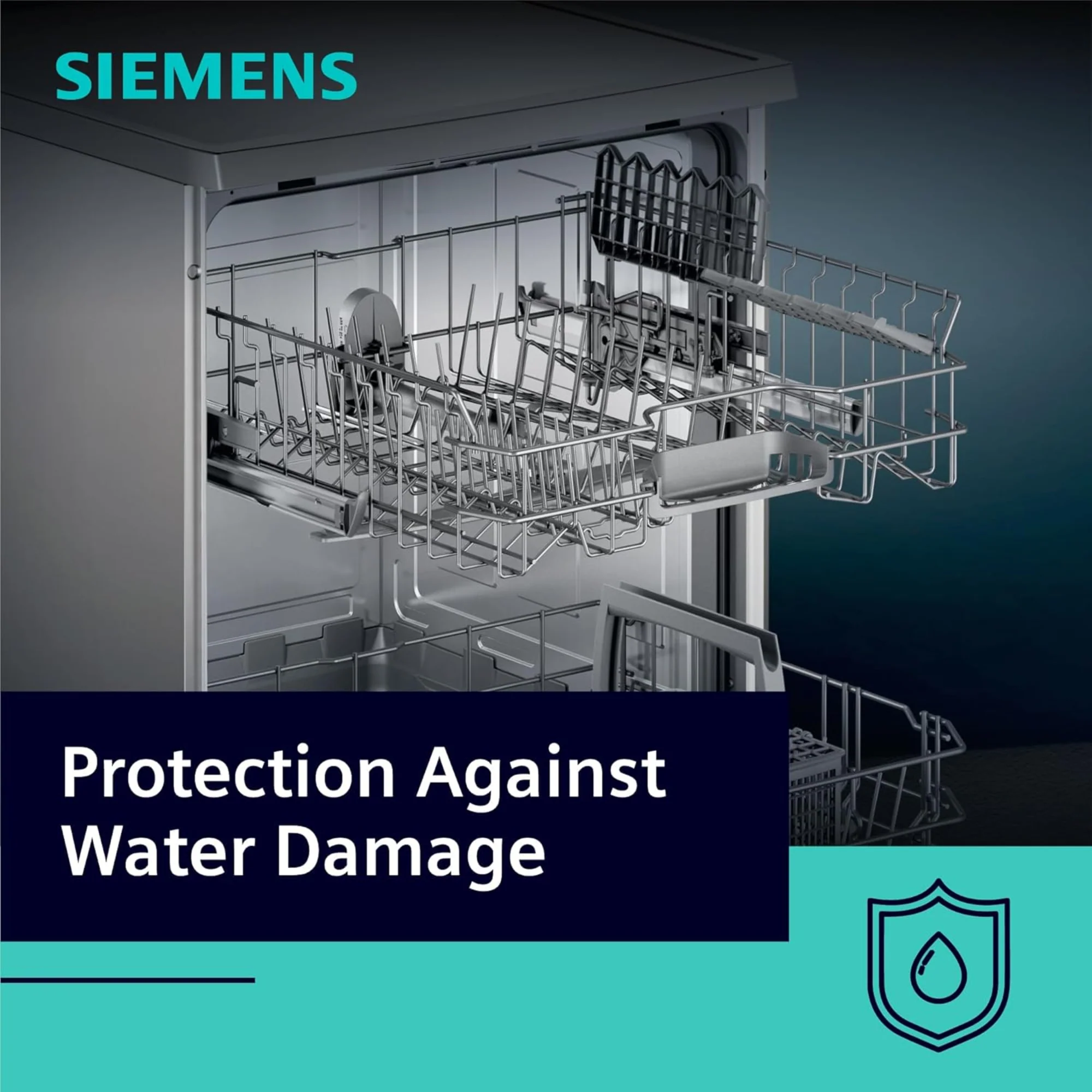 Siemens 12 Place Settings Freestanding Dishwasher – 5 Programs, iQdrive Motor SpeedMatic Silver SN25D800GC - Image 3
