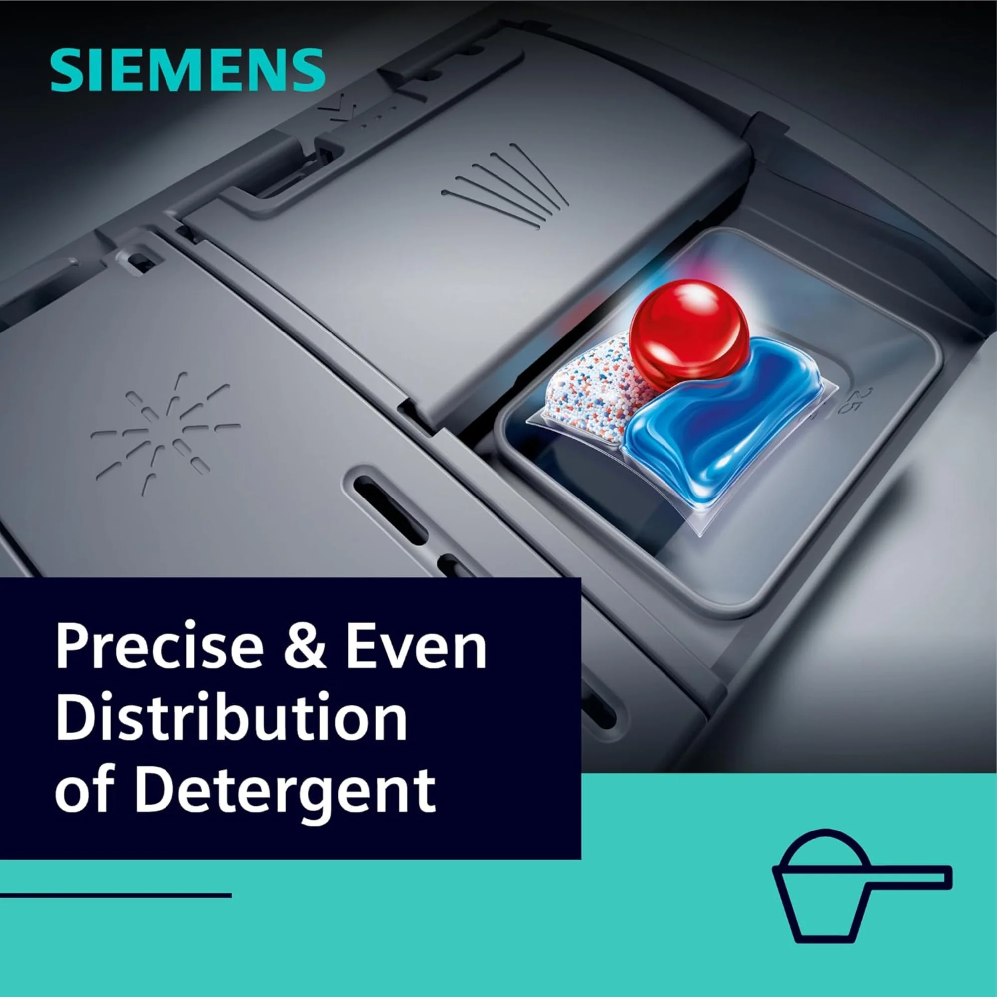 Siemens 12 Place Settings Freestanding Dishwasher – 5 Programs, iQdrive Motor SpeedMatic Silver SN25D800GC - Image 4