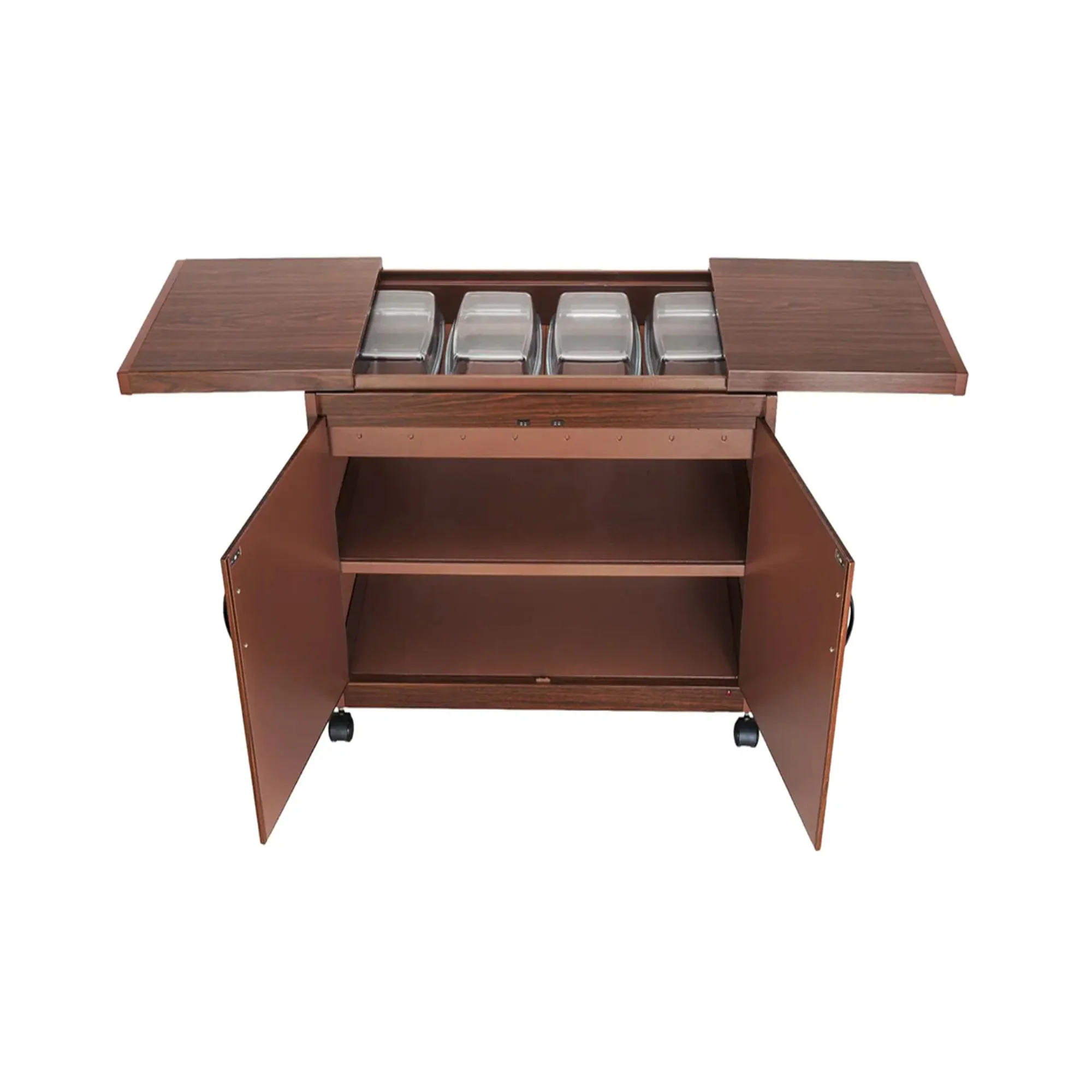 Wolf Power Food Warmer Trolley – 4 Dishes 3 Layer Heating 450W Sliding Cover WPS6242DB - Image 3