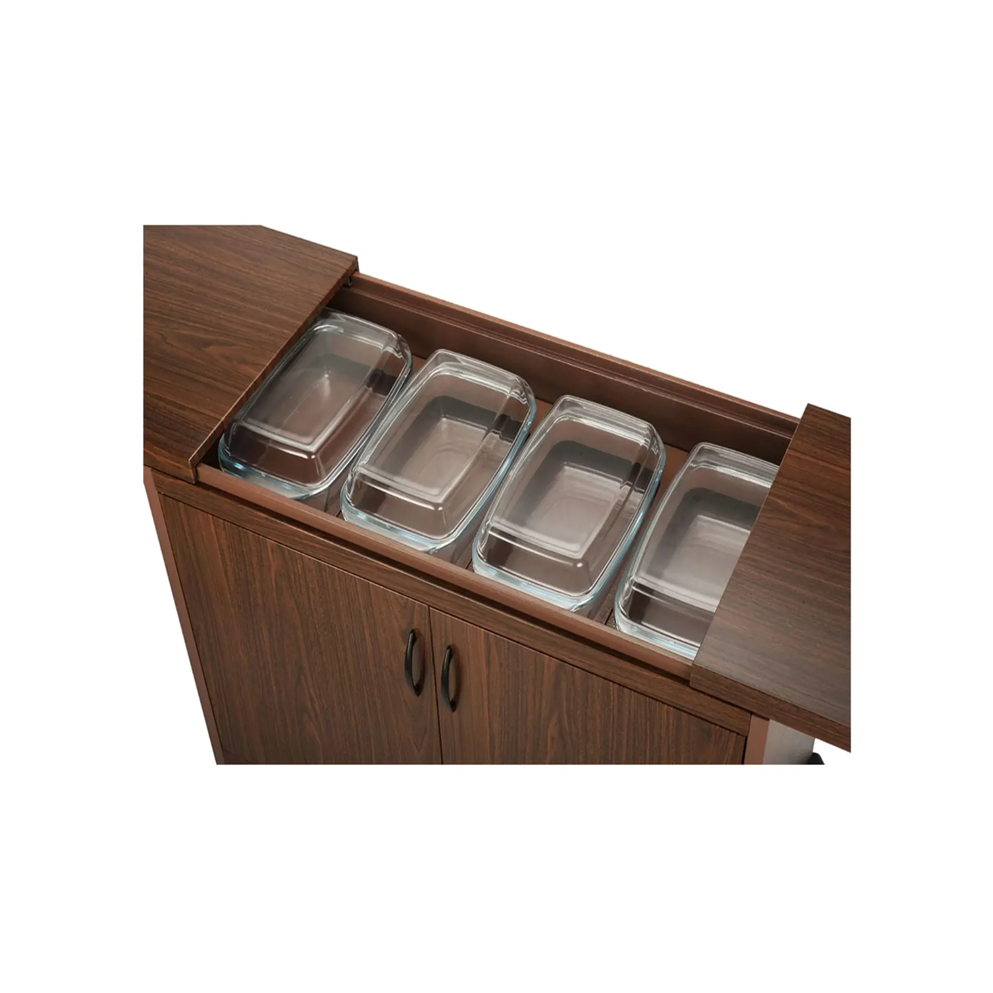 Wolf Power Food Warmer Trolley – 4 Dishes 3 Layer Heating 450W Sliding Cover WPS6242DB - Image 4